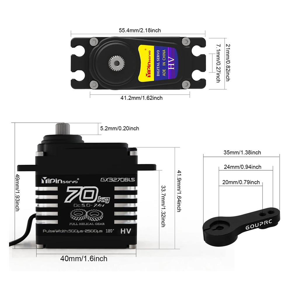 1/2PCS 70KG Large Torque Brush - Servo Metal Gear recension och pris