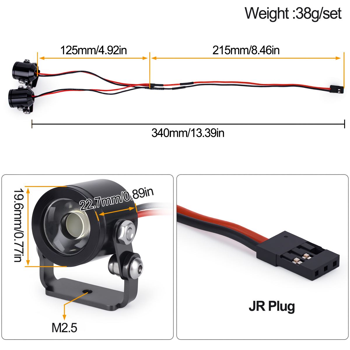 RC Car LED Light Headlight Spo - Rc Hobby Nook recension och pris