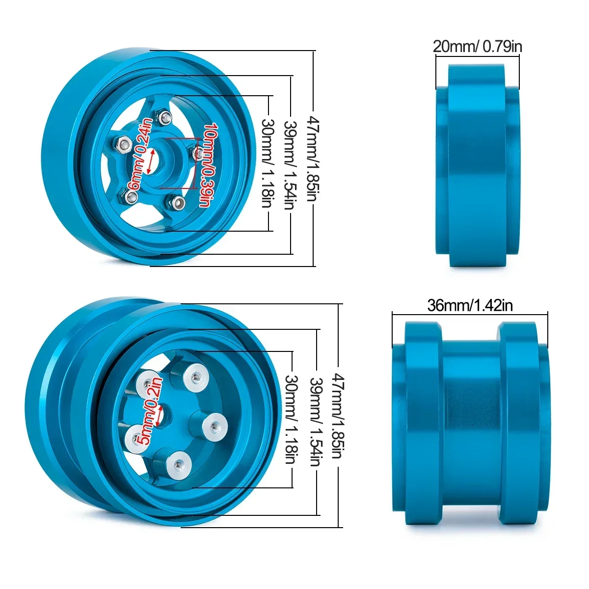 Aluminum Beadlock Wheels for 1 - Rc Hobby Kit recension och pris
